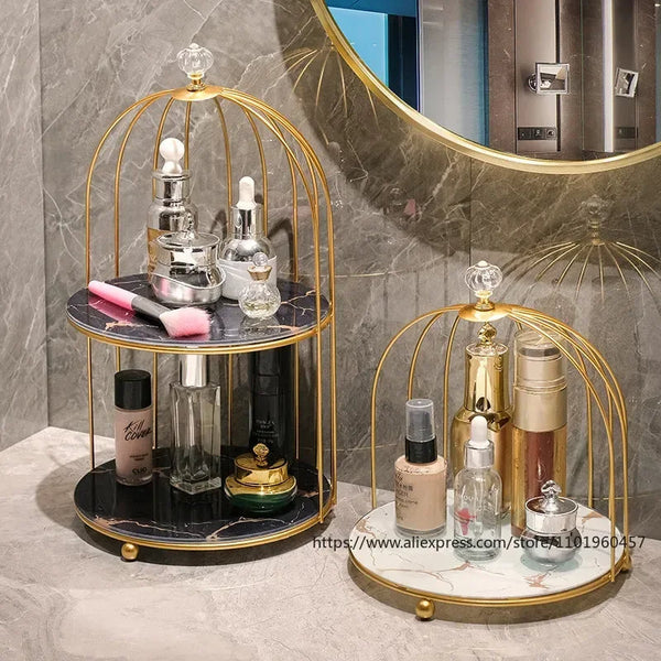 2-Tier Golden Vanity Cage