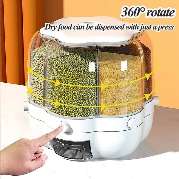 10 Kg Rotating Flower Shape Cereal Dispenser