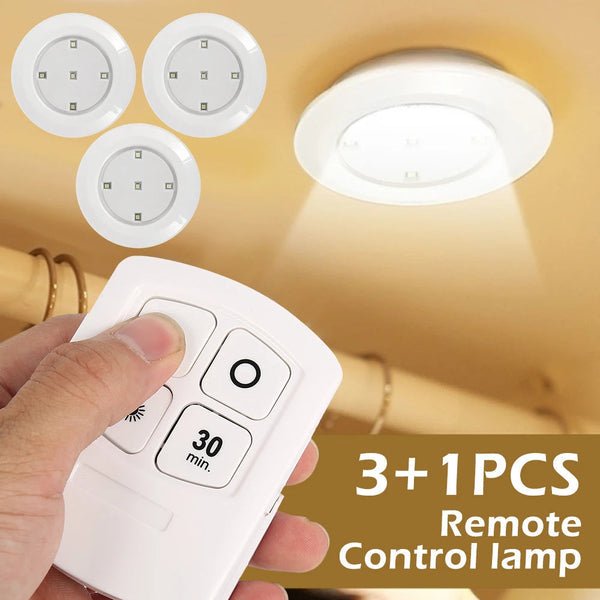 Tap LED Light With Remote Control  Cell Operated