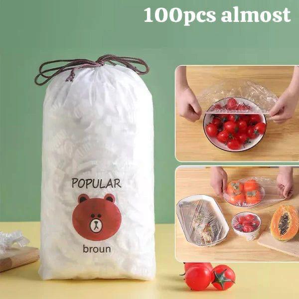 Pack of 100 Plastic Food Cover Bags