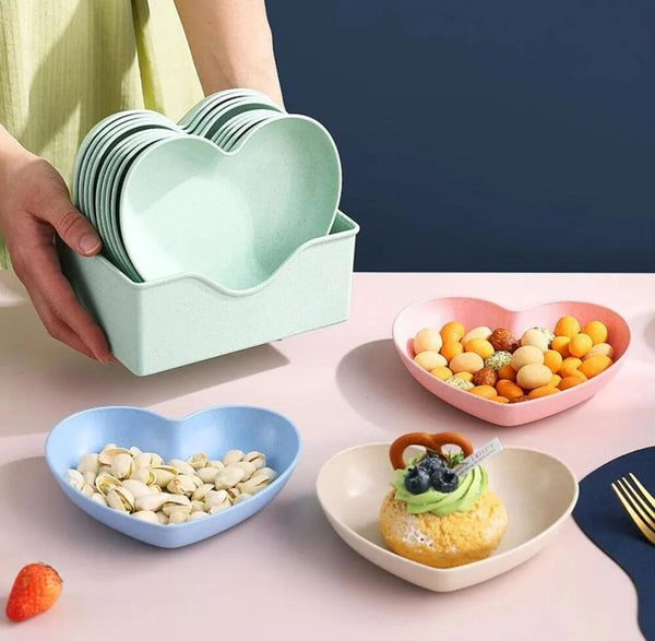 Pack Of 10 Heart Plate Set