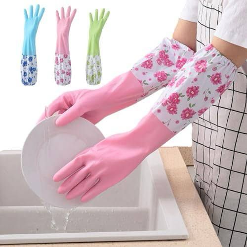 2pcs Multipurpose Full Sleeves Silicone Household/Kitchen Gloves